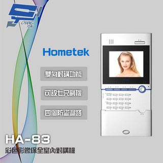 昌運 Hometek HA-83 彩色影像保全室內對講機，具四防盜迴路，可設七副機, 1個, 數量