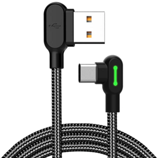 Mcdodo 麥多多 鈕扣系列 雙彎頭 Type-C 充電線 編織線 手機充電線 傳輸線, 黑色, 1個, 50cm