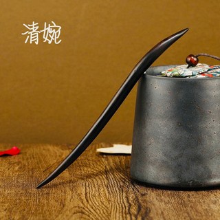 天龍紡 綠檀木烏木髮簪 加長款23cm - 檀木髮簪 黑檀木髮簪