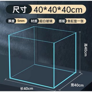 【臥水族】立方超白魚缸（40立方缸）超白缸，魚缸造景，魚缸，水族用品，玻璃魚缸, 超白, 40.40.40*5mm厚