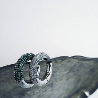 銅製BV風格滿鑽圓圈耳骨夾 NN020