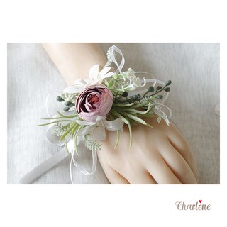 仿真復古花苞婚禮嘉賓胸花, 1個, 復古色