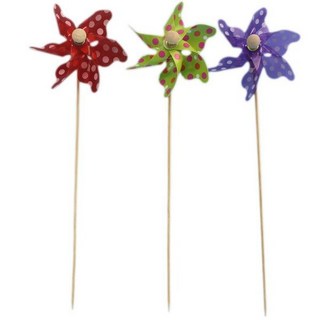 8cm 竹架彩色小風車 兒童玩具風車 戶外玩具 裝飾風車, 彩色, 1層