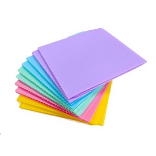 枕頭山 彩色塑膠板 PP板 瓦愣板 材料包 手工藝 教室佈置 活動佈置 名片卡 教學卡 留言卡, C121-24 9cm 平方四角形PP瓦楞量販包-10入, 1組