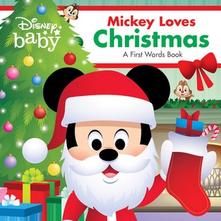 (英文圖書)Disney Baby: Mickey Loves Christmas: A First Words Book Board Books, Random House/Disney, 英文, 紙板書