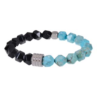 10MM切面 黑曜石/紫水晶/綠松石/虎眼石 串珠手鍊/手環