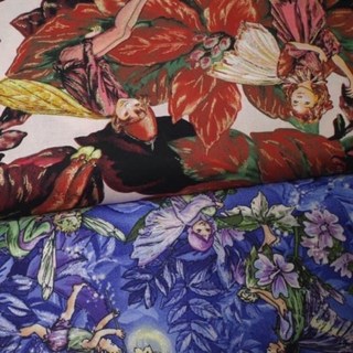 美國布 亮蔥花仙子 ‍ 花仙子棉布 手作布料 手作材料 拼布材料 台灣棉布 棉布, 紅仙子燙金, 詳見包裝