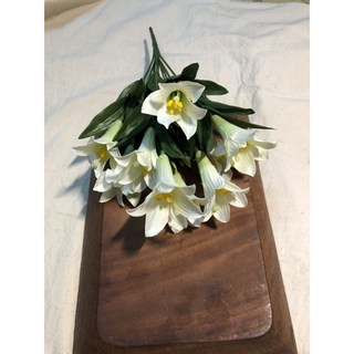 百合花/塑膠花/原住民材料/原住民頭花材料/頭花材料/頭飾材料/排灣族/魯凱族/小型百合, 白色