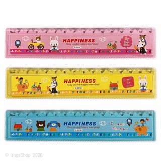 東奇 15cm直尺 D-0019 馬戲團動物尺 塑膠尺 事務尺 學生尺 學生文具獎品, 一支入, 粉紅色、黃色、藍色, 1個