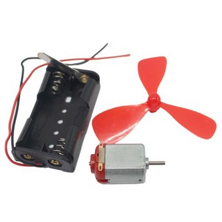三合一馬達組 實驗教材(電池座.風葉.馬達)/, 1個