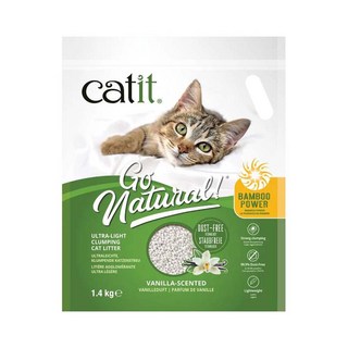 catit.竹清庭天然竹纖維超輕量抗臭球砂，99.9%無粉塵，香草味，貓砂, 1.4kg, 1包, 香草香