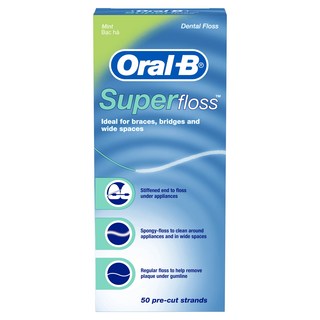 Oral-B 歐樂B Super floss 3合1牙線, 1個, 50件