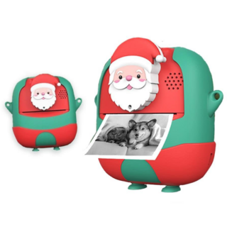 聖誕老人造型兒童拍立得相機 (2400萬像素/可拍照錄影/一鍵列印), 1台, 兒童相機