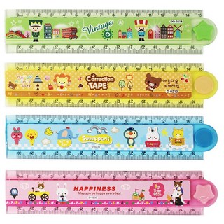 30cm摺疊尺 英國禮兵 可愛卡通圖案 學生文具尺 塑膠尺 事務尺 學生尺, 一支入(顏色隨機)