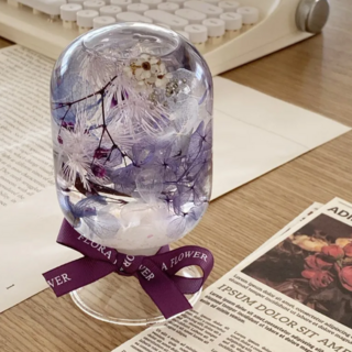 Flora Flower 水晶球浮游花，精選乾燥花材，浪漫居家裝飾，送禮推薦, 籐夢紫