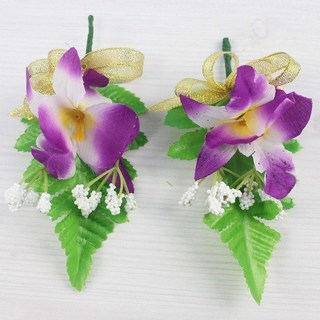 石斛蘭緞帶花 單朵石斛蘭滿天星胸花 MIT台灣製, 紫色, 1個