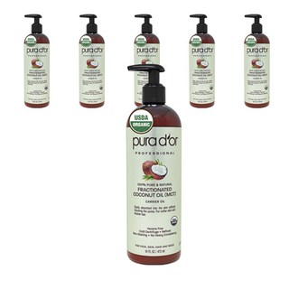 pura d'or 專業保濕椰子油, 6瓶, 473ml