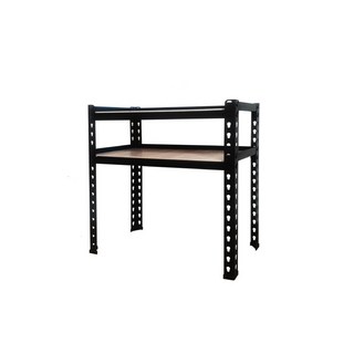 二層 免螺絲收納層架 (黑色/台灣製造), 54號角鋼76x25x66高cm, 1組