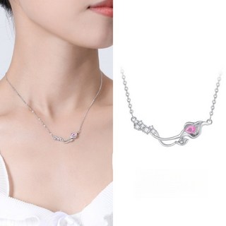 純銀項鍊 女生飾品 馬蹄項鍊 925純銀鎖骨鏈 鋯石項鍊 情人節禮物