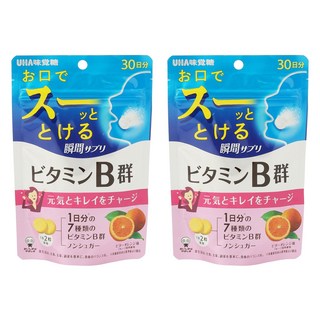 UHA 味覺糖 維他命B群錠 橘子味, 60顆, 2包