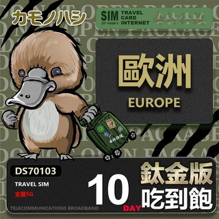 歐洲鈦金版吃到飽網卡, 10天