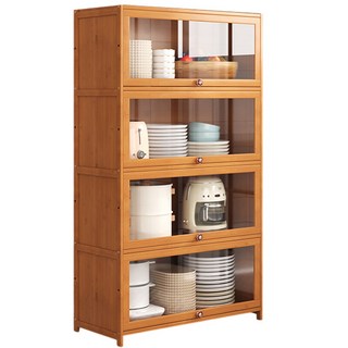 居家cheaper 面80竹境掀門四層收納櫃 TD8033-4BO 廚房櫃 書櫃, 竹色