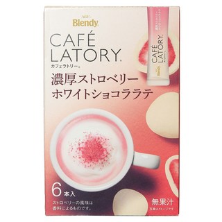 AGF Blendy 濃厚Cafe latory即溶式沖泡粉 草莓白巧克力拿鐵口味, 9.4克, 1個