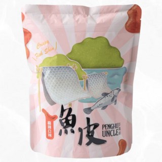 惠珍軒 澎湖伯-風味魚皮（麻辣）酥脆涮嘴，澎湖特產麻辣魚皮，休閒零食追劇必備, 70g, 1個