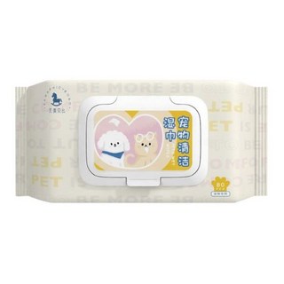 寵物專用潔淨濕巾, 1包, 80張