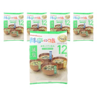marukome 料亭之味減鹽味噌湯 4種風味 12包組, 5袋