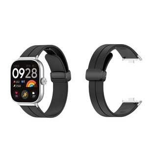 一字銀色矽膠運動錶帶 (適用紅米Watch 4/5/小米手環8/9 Pro), 1個