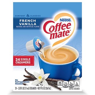 Coffee mate 咖啡伴侶 奶精球 法國香草味, 24入, 11ml