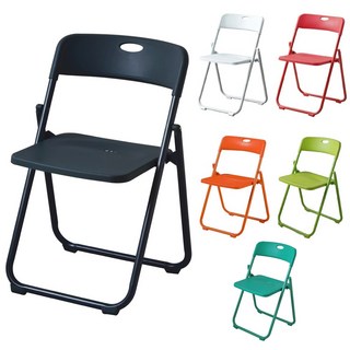 JS居家生活 塑料折疊椅，多色可選，輕巧易收納，室內外皆宜, 橘色, 1個