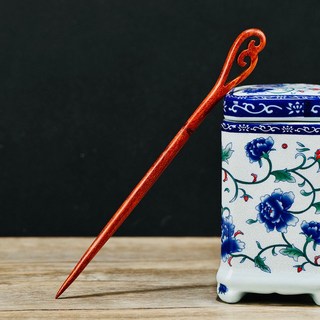 天龍紡 綠檀木烏木髮簪 加長款23cm - 檀木髮簪 黑檀木髮簪