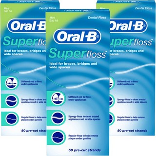 Oral-B 歐樂B Super floss 3合1牙線, 3個, 50件