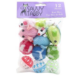 SAVVY TABBY 貓咪專用玩具, 1個, 混色