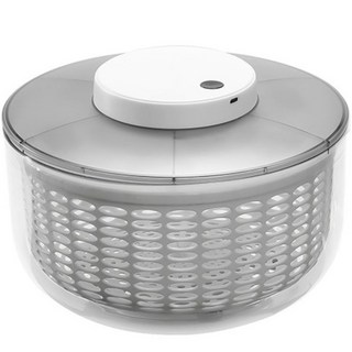 電動沙拉脫水器 6L 大容量電動脫水機 蔬菜水果清洗瀝水籃, 灰色, 1個