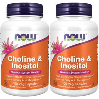 NOW Foods 膽鹼&肌醇膠囊, 100顆, 2罐