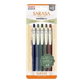 ZEBRA 斑馬牌 SARASA CLIP典雅風鋼珠筆 0.5mm 5色組, 1個, 復古色
