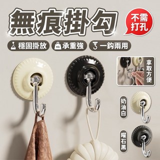 一勾兩用 壁掛/倒掛 無痕掛勾 (免釘免打孔), 黑色, 1個
