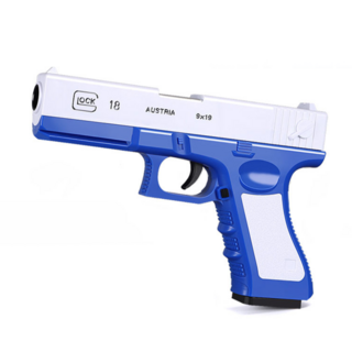 拋殼軟彈手槍A0610 仿真拋殼 軟彈安全 親子互動玩具, 藍白色