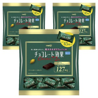 meiji 明治 袋裝CACAO 72%黑巧克力 45包入, 3個, 225g