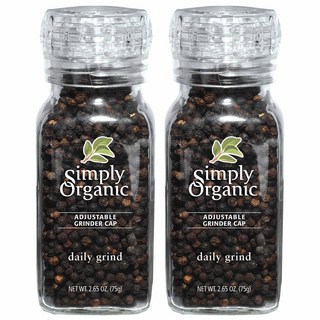Simply Organic 研磨罐裝黑胡椒粒, 2罐, 75g