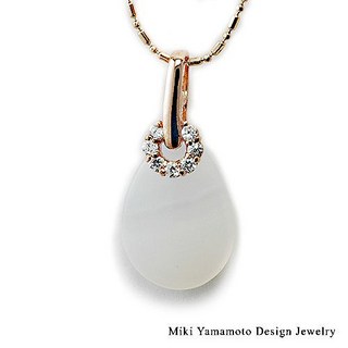 山本美樹 淨透白玉奧地利水晶水滴項鍊 MIT台灣製 優雅時尚