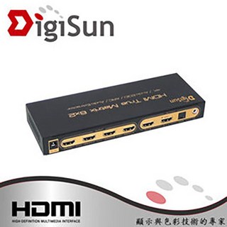 DigiSun得揚科技 AH262P 4K HDMI 矩陣切換器 六進二出 音訊擷取 PIP子母畫面, 1個