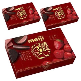 meiji 明治 濃郁草莓巧克力夾心餅乾 6包入, 3個