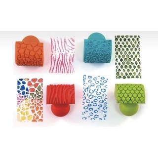 動物橡膠印.黏土工具 DIY繪畫 動物紋路印章 拓印教材 手指印章, 4個