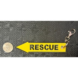 RBF 絕版救援RESCUE KEY CHAIN 鑰匙圈 K-120-RES2，鮮明黃色箭頭設計，輕巧耐用，展現專業形象, 黃色