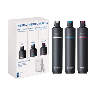 BRITA mypure pro X6 與一年份濾心組, 黑色, 3入