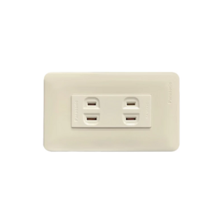 BSMI認證 國際牌 松下電工 米色 牙色 雙插座附蓋板 雙插座, 1個